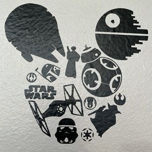 Wall sticker, Mickey and Star Wars inspired